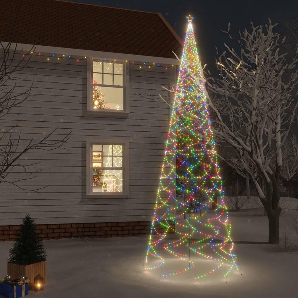 Juletræ med spyd 3000 LED'er 800 cm farverigt lys