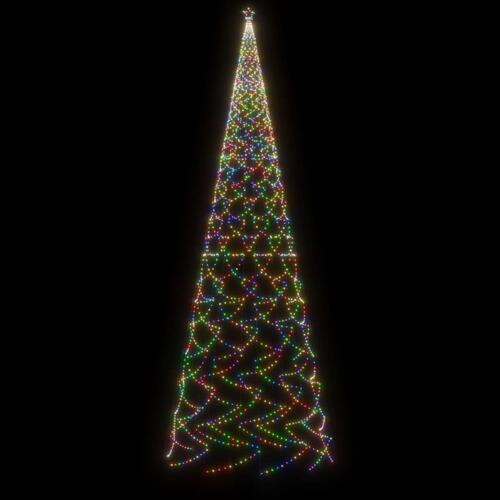 Juletræ med spyd 3000 LED'er 800 cm farverigt lys