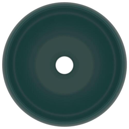 Luksuriøs håndvask 40x15 cm rund keramik mat mørkegrøn