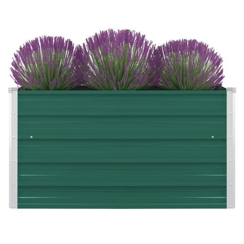 Forhøjet blomsterbed 100 x 100 x 45 cm galvaniseret stål grøn