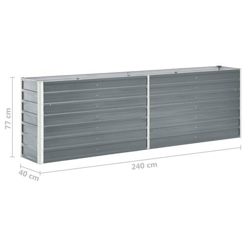 Høj plantekasse 240x40x77 cm galvaniseret stål grå