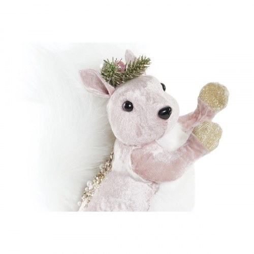 Juledekoration - pink egern i polyester, 3 stk. (13 × 16 × 21 cm)