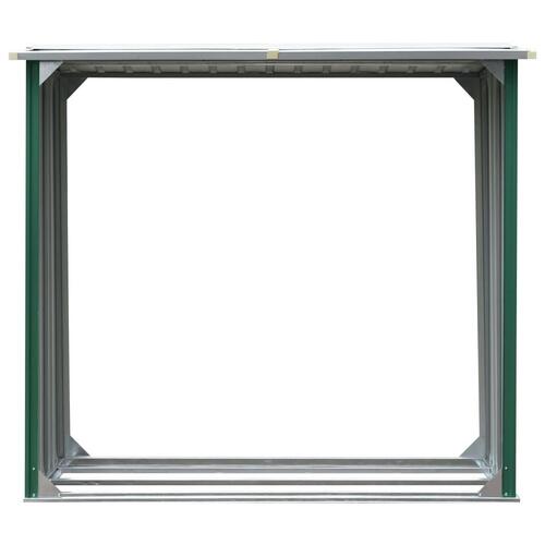 Brændeskur 172 x 91 x 154 cm galvaniseret stål grøn