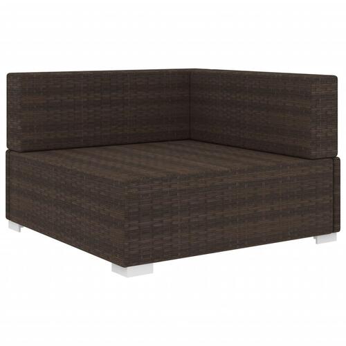Hjørnesæde til sofa 1 stk. med hynder polyrattan brun