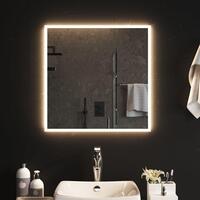 Badeværelsesspejl med LED-lys 60x60 cm