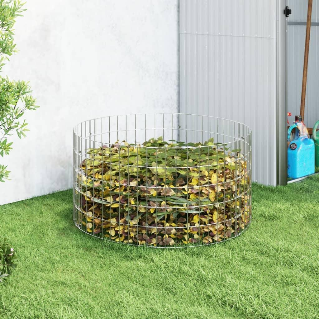 Kompostbeholder Ø100×50 cm galvaniseret stål