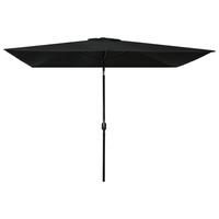 Udendørs parasol med metalstang 300 x 200 cm sort