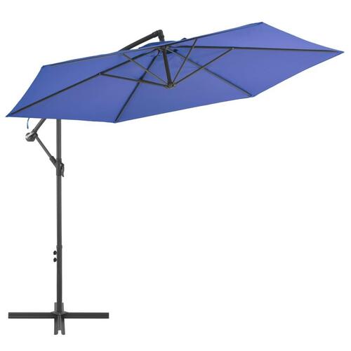Hængeparasol 300 cm aluminiumstang blå