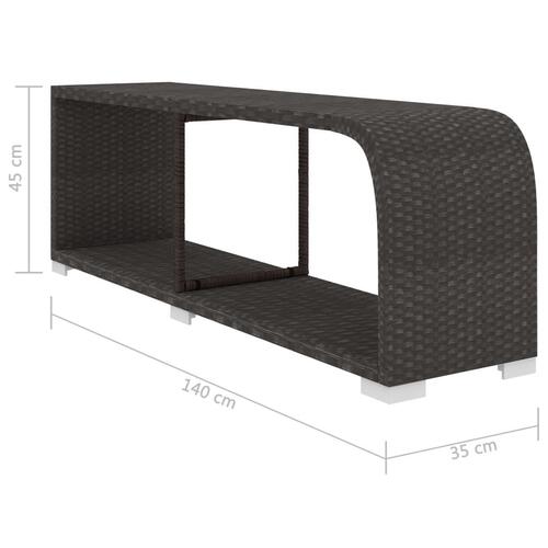 Haveloungesæt 8 dele med hynder polyrattan sort