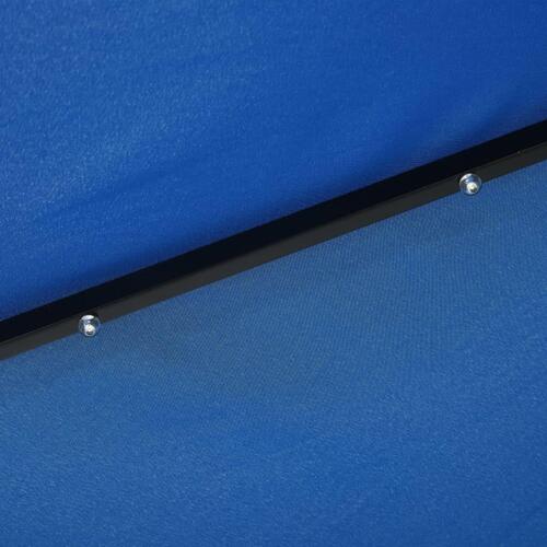 Parasol m. LED-lys og stålstang 300 cm azurblå