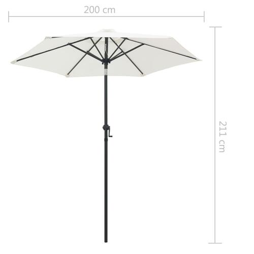 Parasol 200 x 224 cm aluminium sandfarvet