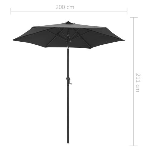 Parasol 200x224 cm aluminium antrcitgrå