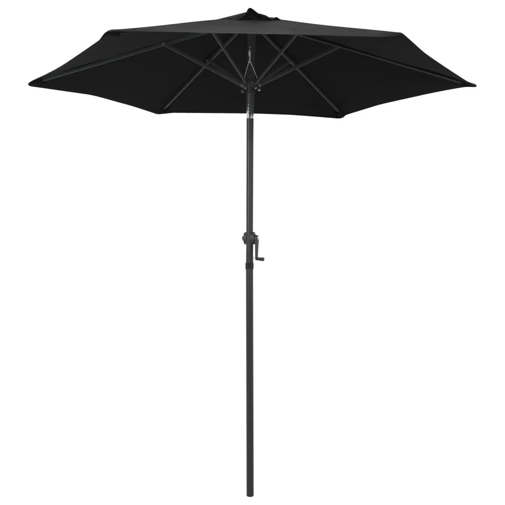 Parasol 200x224 cm aluminium sort