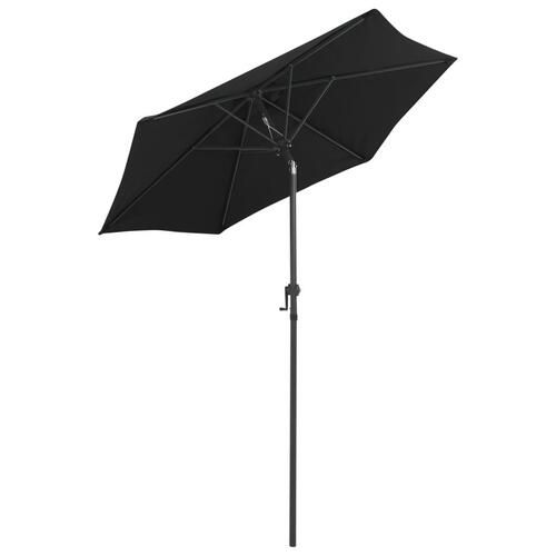 Parasol 200x224 cm aluminium sort