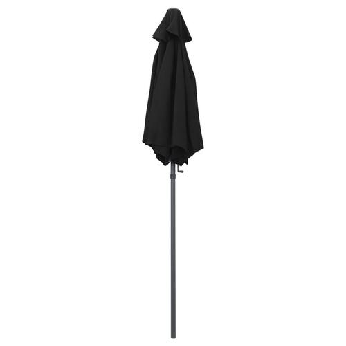 Parasol 200x224 cm aluminium sort