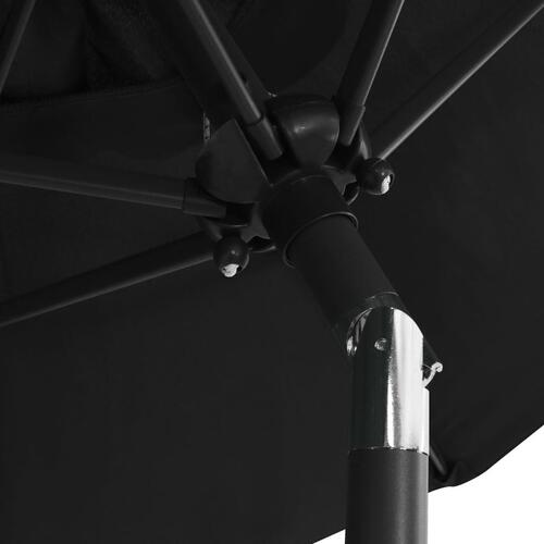 Parasol 200x224 cm aluminium sort