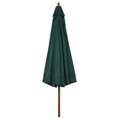 Udendørs parasol med træstang 330 cm grøn