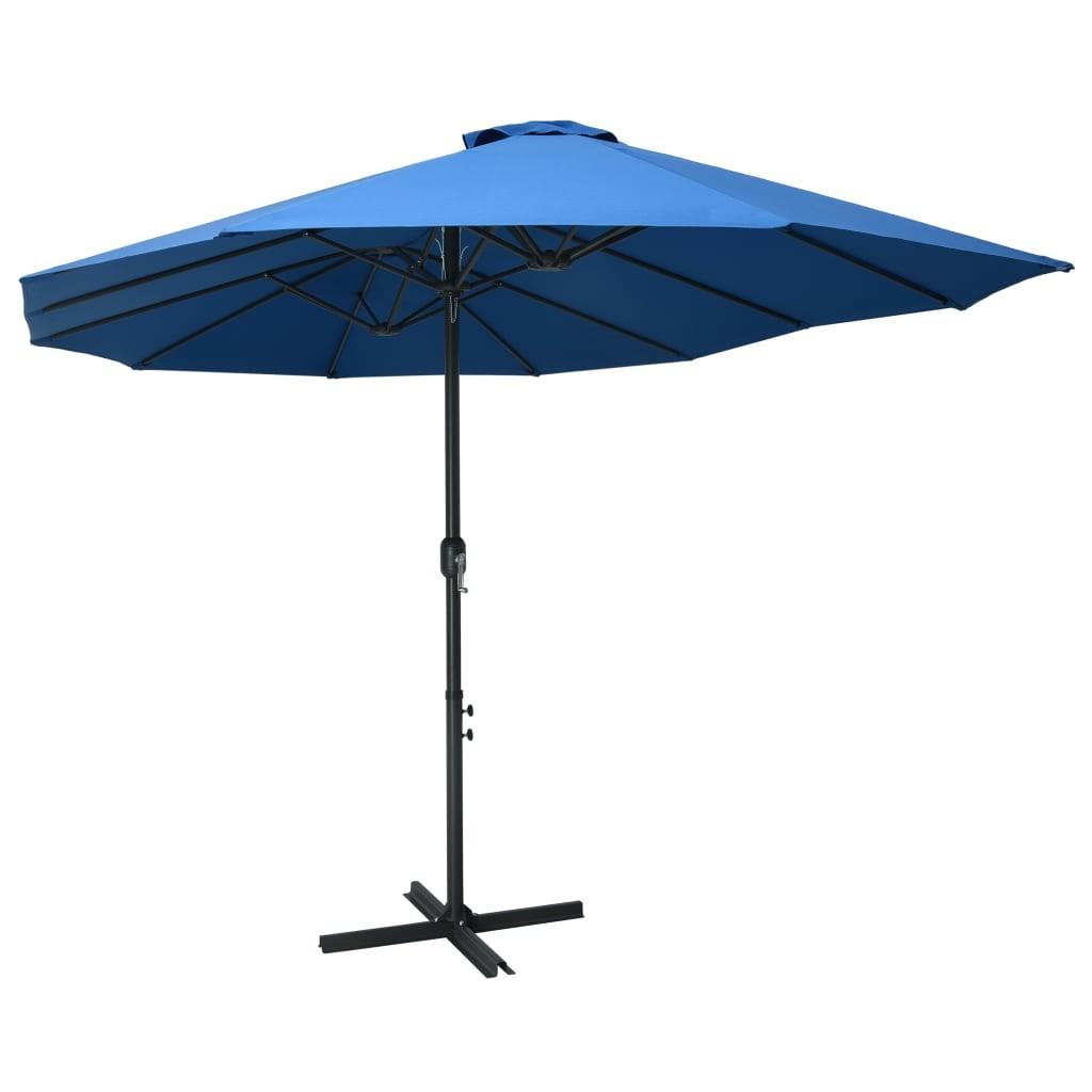 Udendørs parasol med aluminiumsstang 460 x 270 cm blå