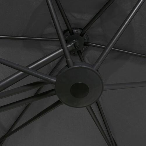 Udendørs parasol med stålstang 300 x 250 cm antracitgrå
