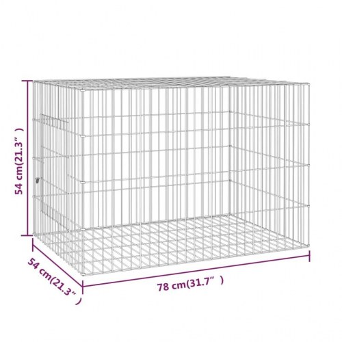 Kaninbur 78 x 54 x 54 cm i galvaniseret jern