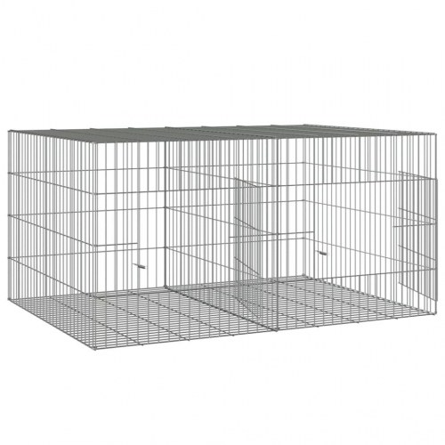 2-panels kaninbur 110x79x54 cm galvaniseret jern