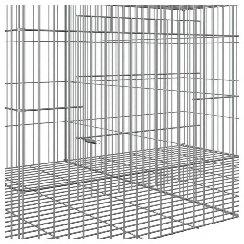 3-panels kaninbur 163 x 79 x 54 cm i galvaniseret jern