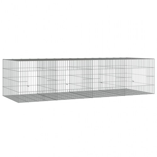 4-panels kaninbur 217x79x54 cm galvaniseret jern
