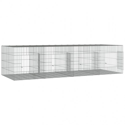 4-panels kaninbur 217x79x54 cm galvaniseret jern