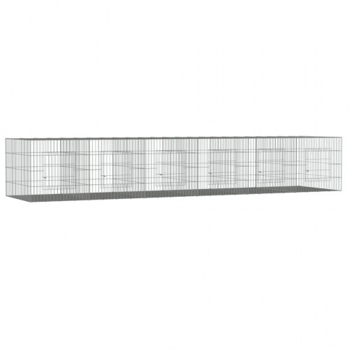 6-panels kaninbur 327 x 79 x 54 cm i galvaniseret jern