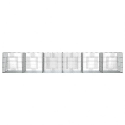 6-panels kaninbur 327 x 79 x 54 cm i galvaniseret jern