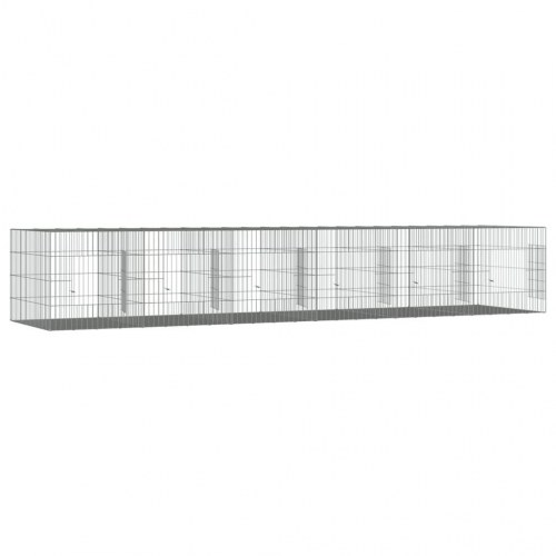 6-panels kaninbur 327 x 79 x 54 cm i galvaniseret jern