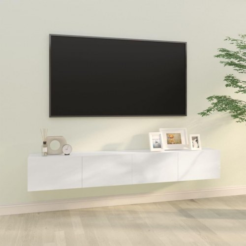 Tv-skabe 2 stk. 100x30x30 cm konstrueret træ hvid højglans