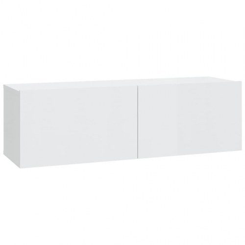 Tv-skabe 2 stk. 100x30x30 cm konstrueret træ hvid højglans