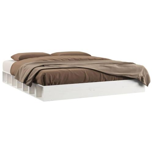 Sengeramme 160x200 cm massivt træ hvid