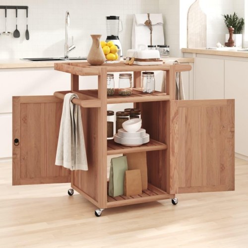 Barvogn 70x50x90 cm massivt teaktræ