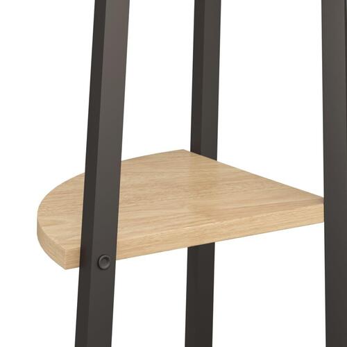 Stigereol med 4 hylder 45,5x31,5x150 cm lysebrun og sort