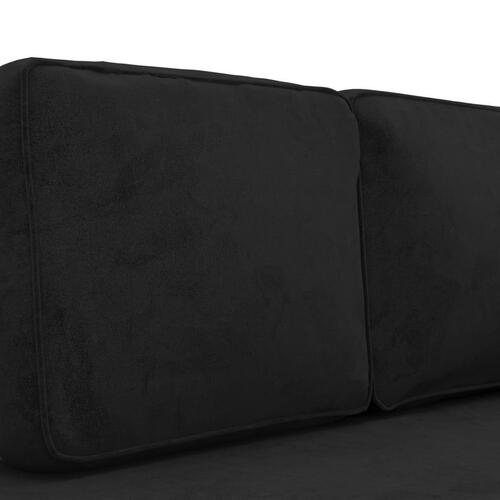 Chaiselong med hynder og bolster fløjl sort