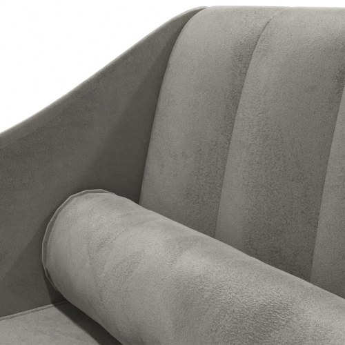 Chaiselong med bolster fløjl lysegrå