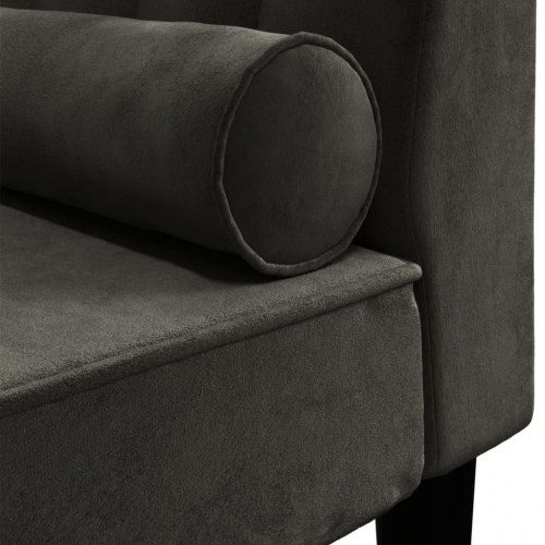 Chaiselong med bolster fløjl sort