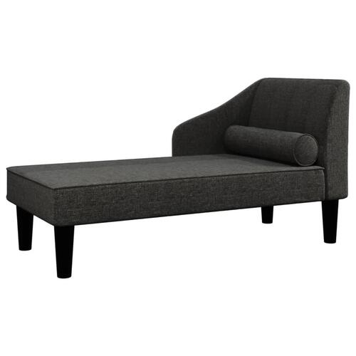 Chaiselong med bolster fløjl sort