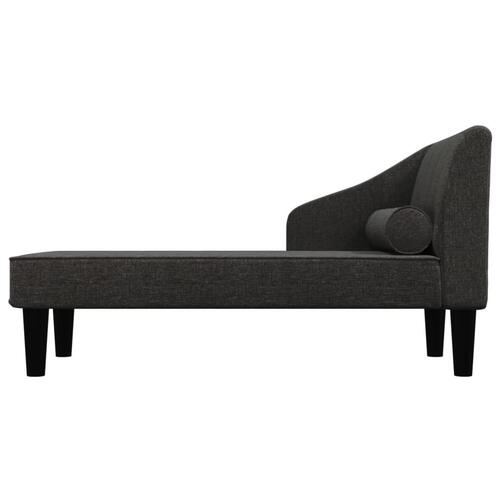 Chaiselong med bolster fløjl sort