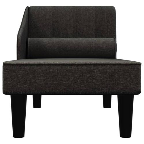 Chaiselong med bolster fløjl sort