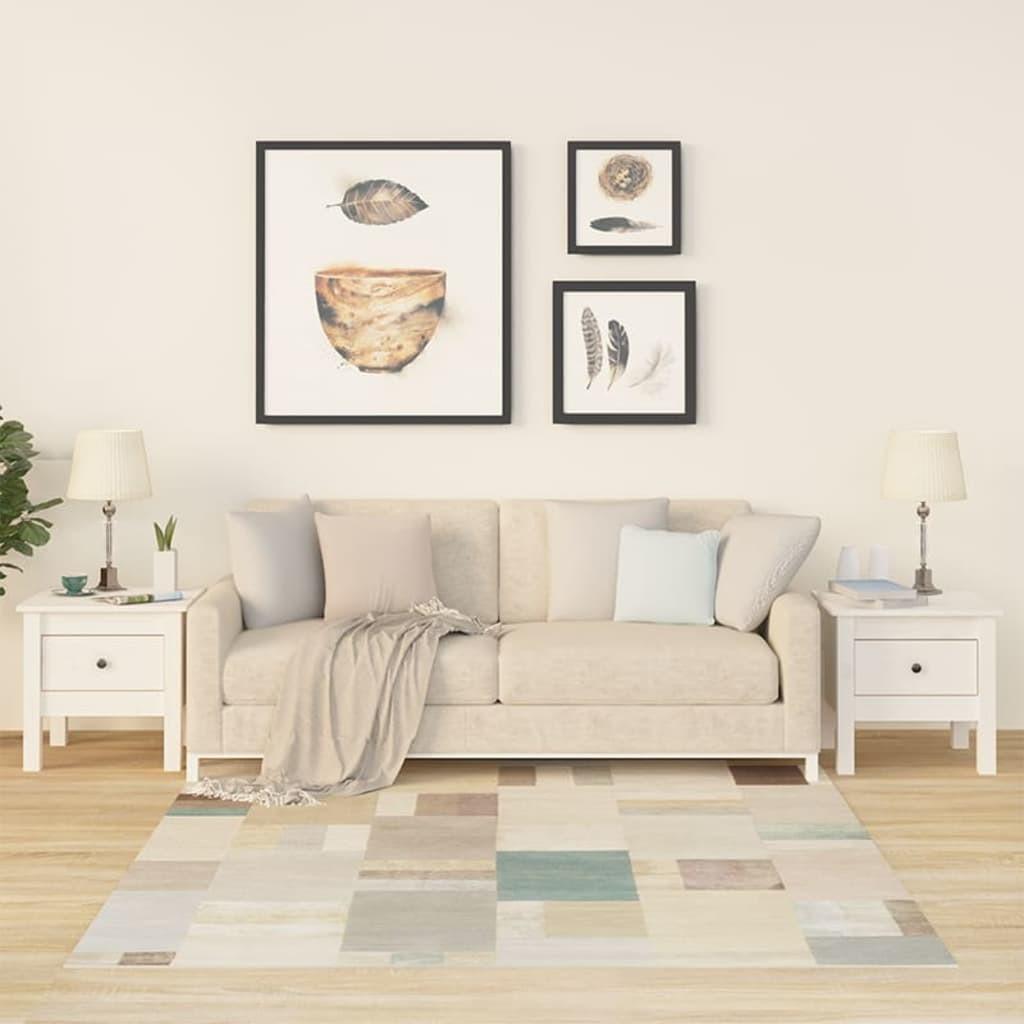 Sideborde 2 stk. 40x40x39 cm massivt fyrretræ hvid