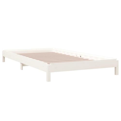 Stabelbar seng 90x200 cm massivt fyrretræ hvid