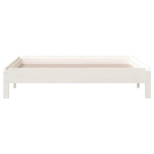 Stabelbar seng 90x200 cm massivt fyrretræ hvid