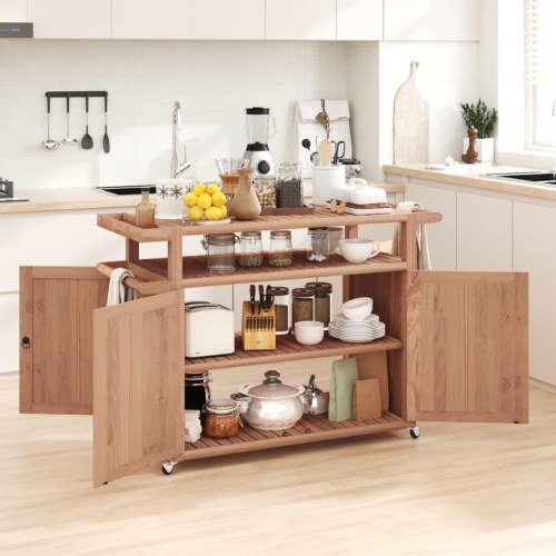 Barvogn 120x50x90 cm massivt teaktræ