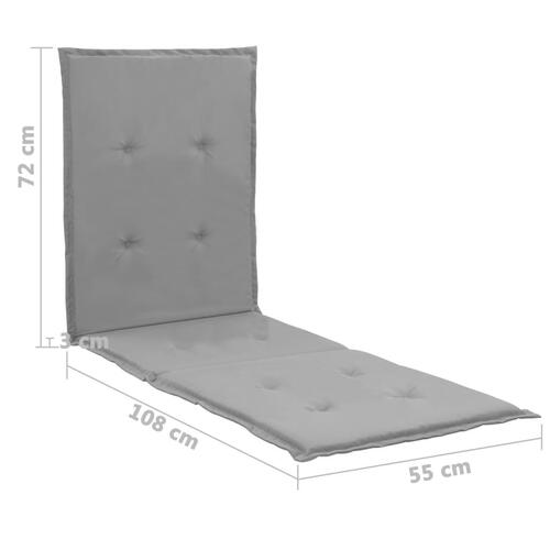 Hynde til loungestol 180 x 55 x 3 cm grå