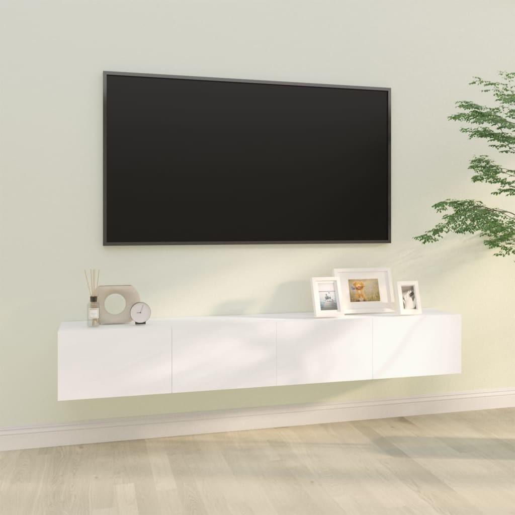 Væghængte tv-skabe 2 stk. 100x30x30 cm konstrueret træ hvid