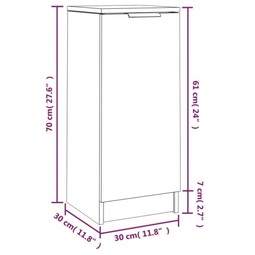 Skænk 30x30x70 cm konstrueret træ sonoma-eg