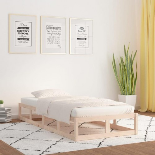 Sengeramme 90x200 cm i massivt fyrretræ - enkeltmandsseng med lameller